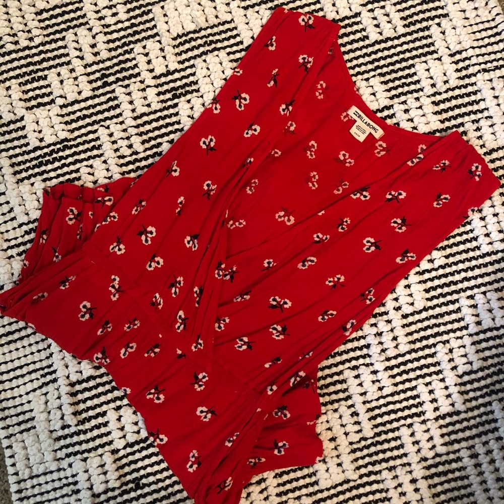 Billabong Red Floral Romper